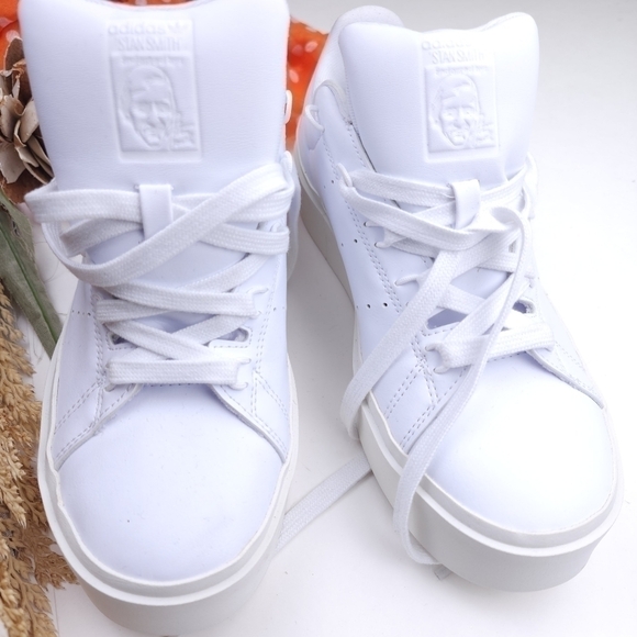 Rare Stan Smith White Platform Women's Sneakers Sz 8½m - Picture 6 of 16